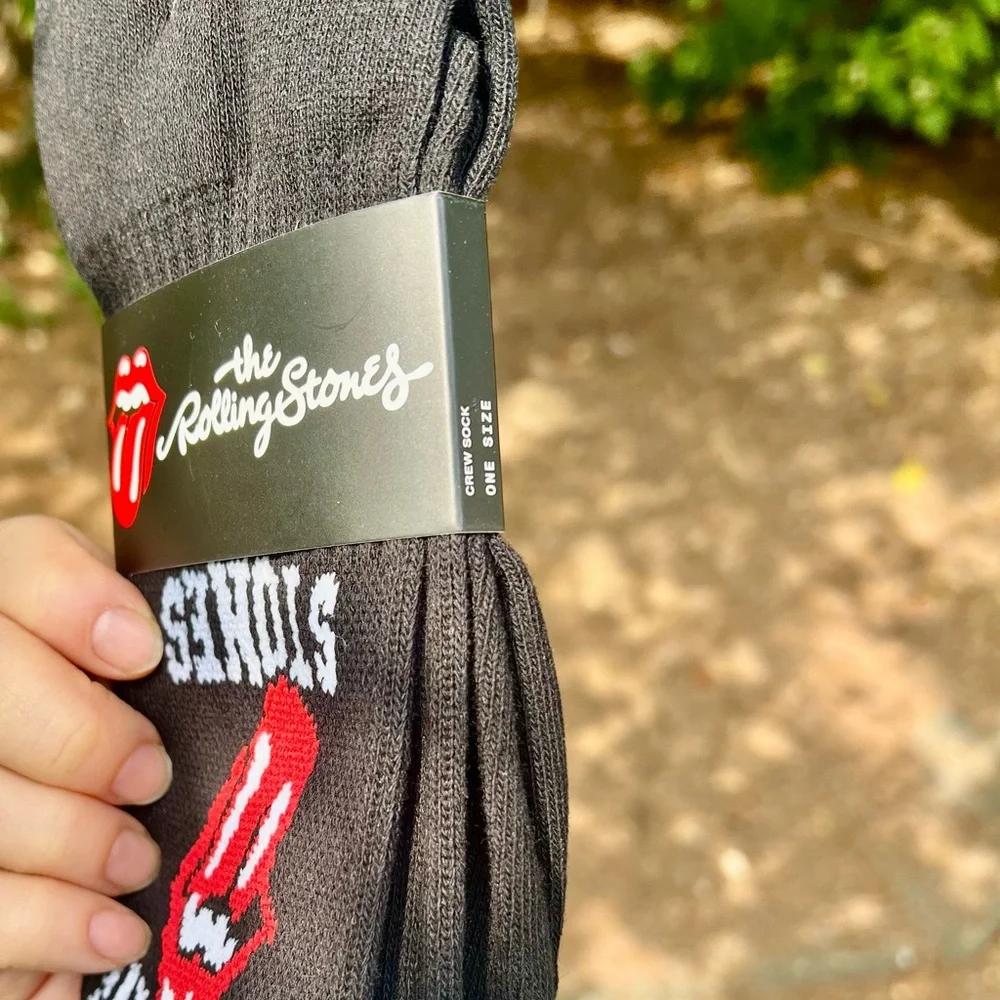 NWT Rolling Stones Men’s Socks one size Bravado logo rock-n-roll black